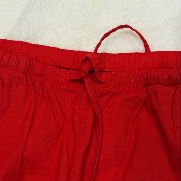 NWT  Athleta Womens Small Paradise Linen Blend Wide Leg Pant Red Drawstring - Picture 6 of 13